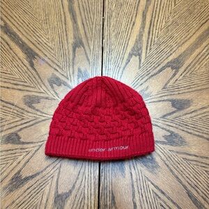 Under Armour red Knit Beannie
